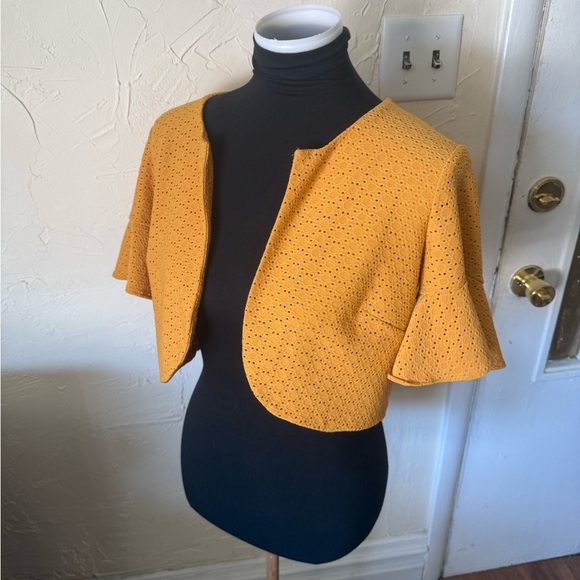 Perceptions Women's Cropped Yellow Cardigan - Picture 3 of 5